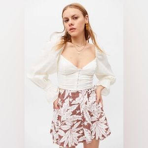 Urban Outfitters Close Front Long Sleeve Bustier Top NWT